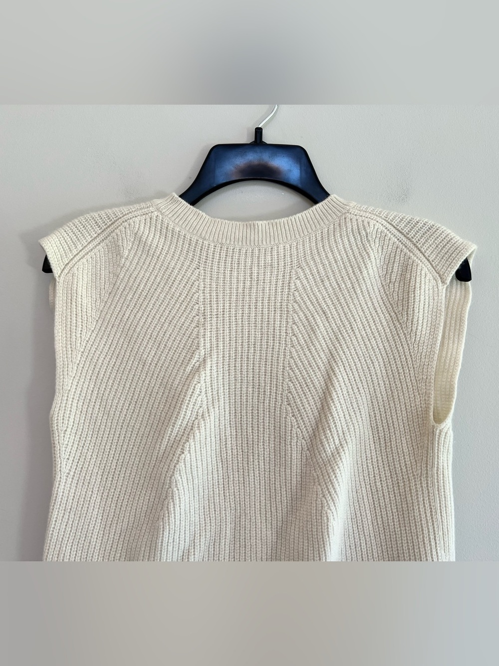 Helmut Lang Wool Cashmere Sleeveless Knit Tunic Sweater Dress Ivory Cream, Small - Picture 5 of 10